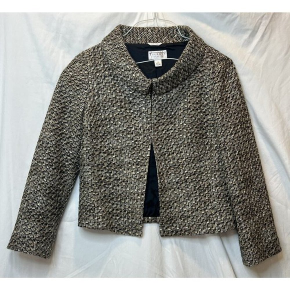 Talbots Collection VTG 90s Brown Cropped Blazer Size 6